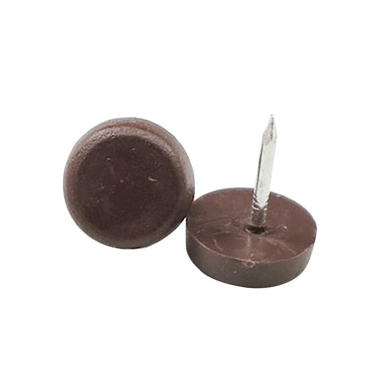 Zayi 18mm Dia Brown Nylon Slider Glides, Plastic Glide Nails Chair Table Leg Protector Pads for Wooden Leg Feet of Chair Table Sofa 50pcs(18mm, Brown) - Image 3